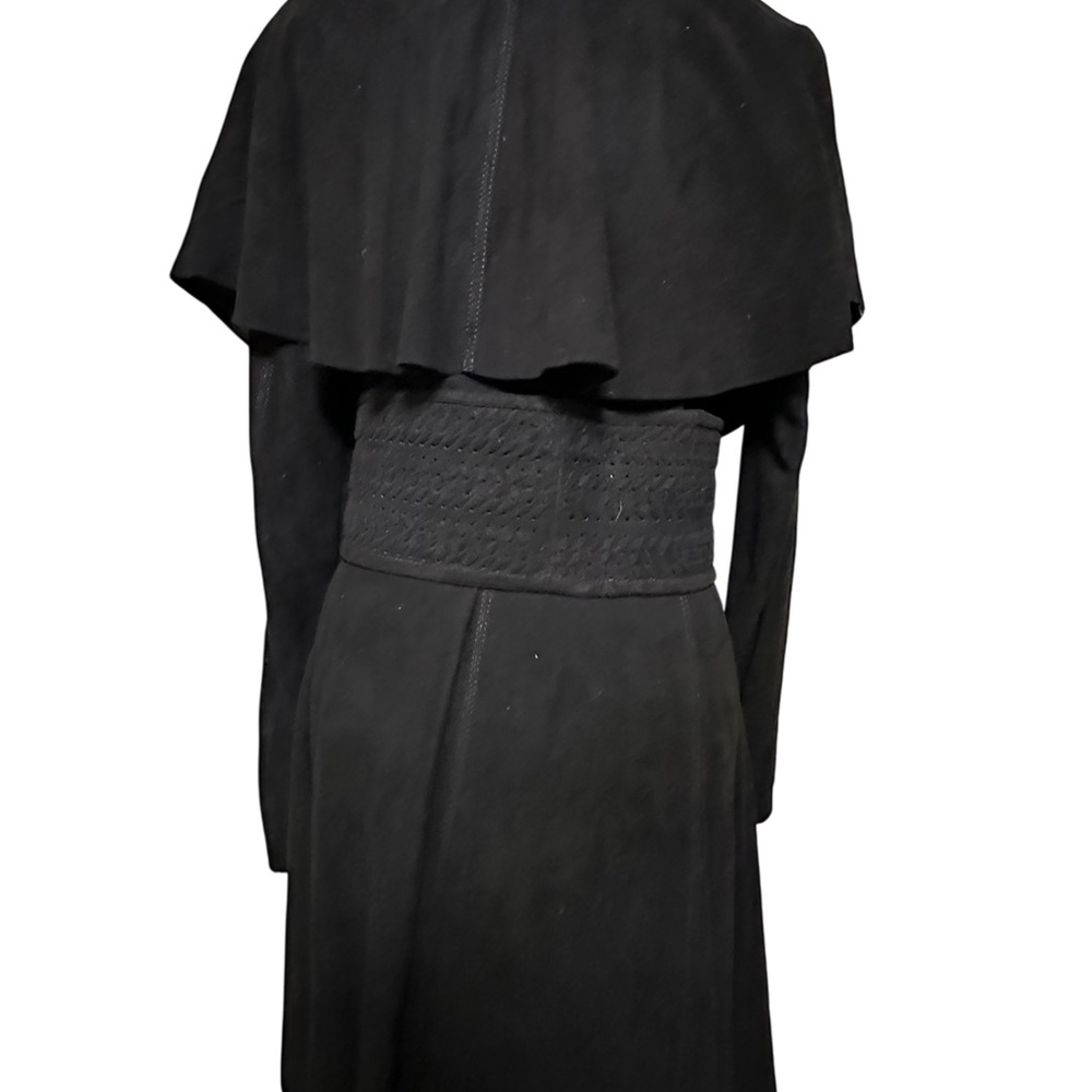 Vintage Suede leather Black Western Jacket  With Fringe Belt - Picture 5 of 7